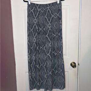 H&M Conscious Blue & Tan Boho Bollywood Tribal Hippie Batik Print Palazzo Pants